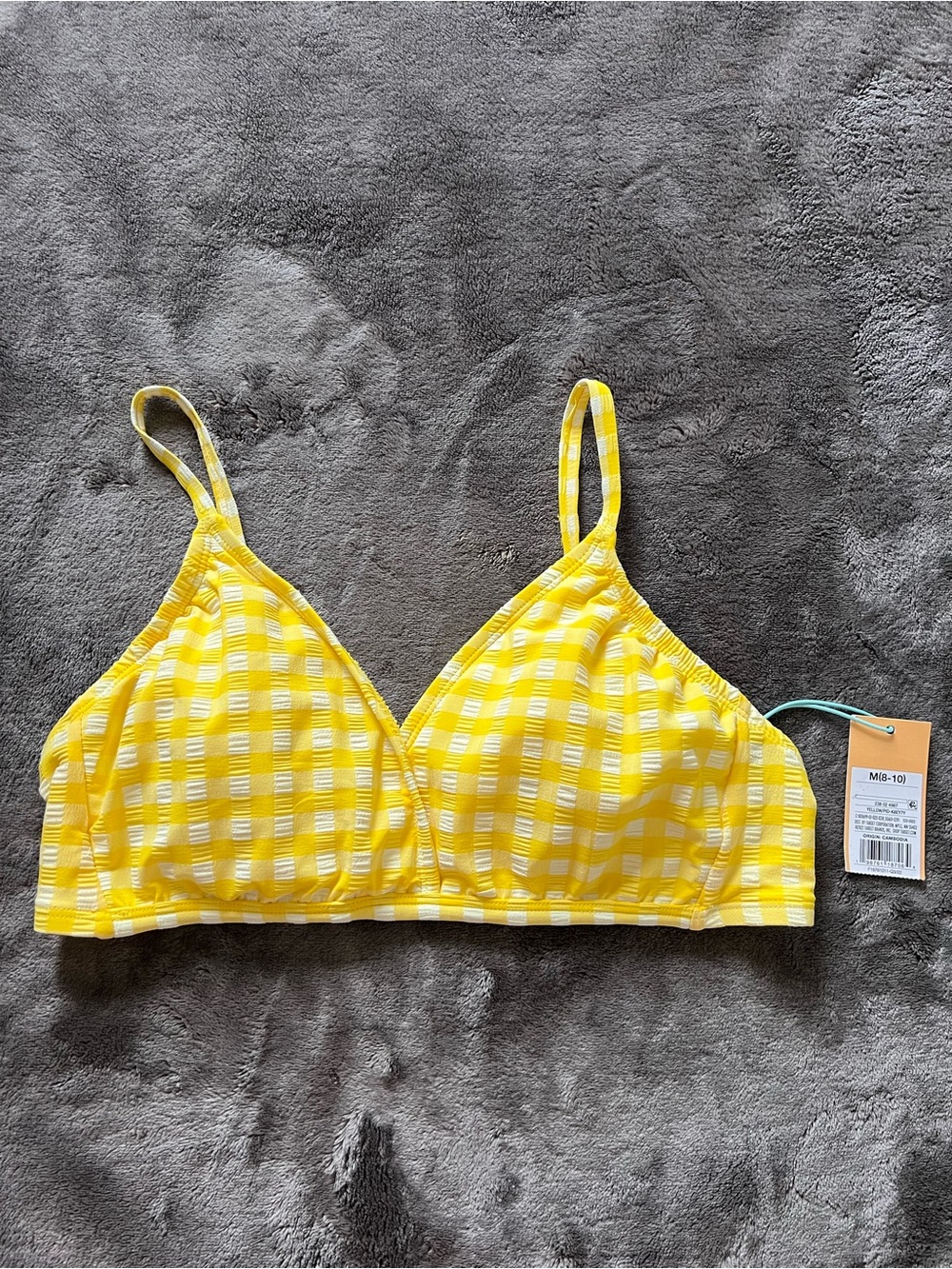Kona Sol Yellow Gingham Bikini Top
